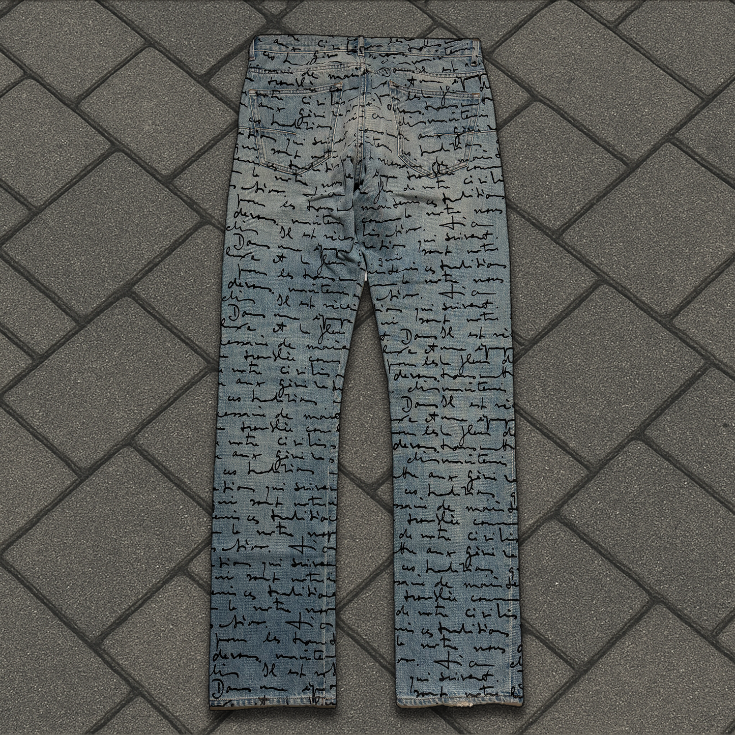 SS15 Dior Homme Handwritten Script Denim