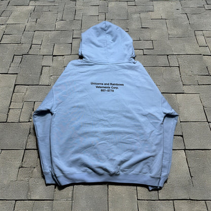 Vetements Baby Blue Unicorn Hoodie