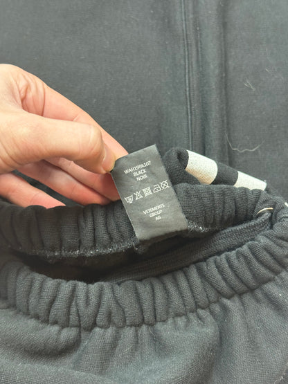 AW19 Vetements Black Spellout Sweatpants