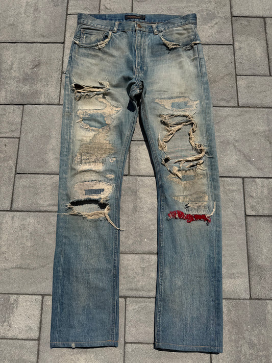 AW04 Undercover Red Yarn 68 Denim