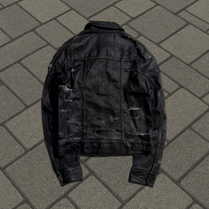 SS04 Dior Homme Strip Waxed Denim Jacket