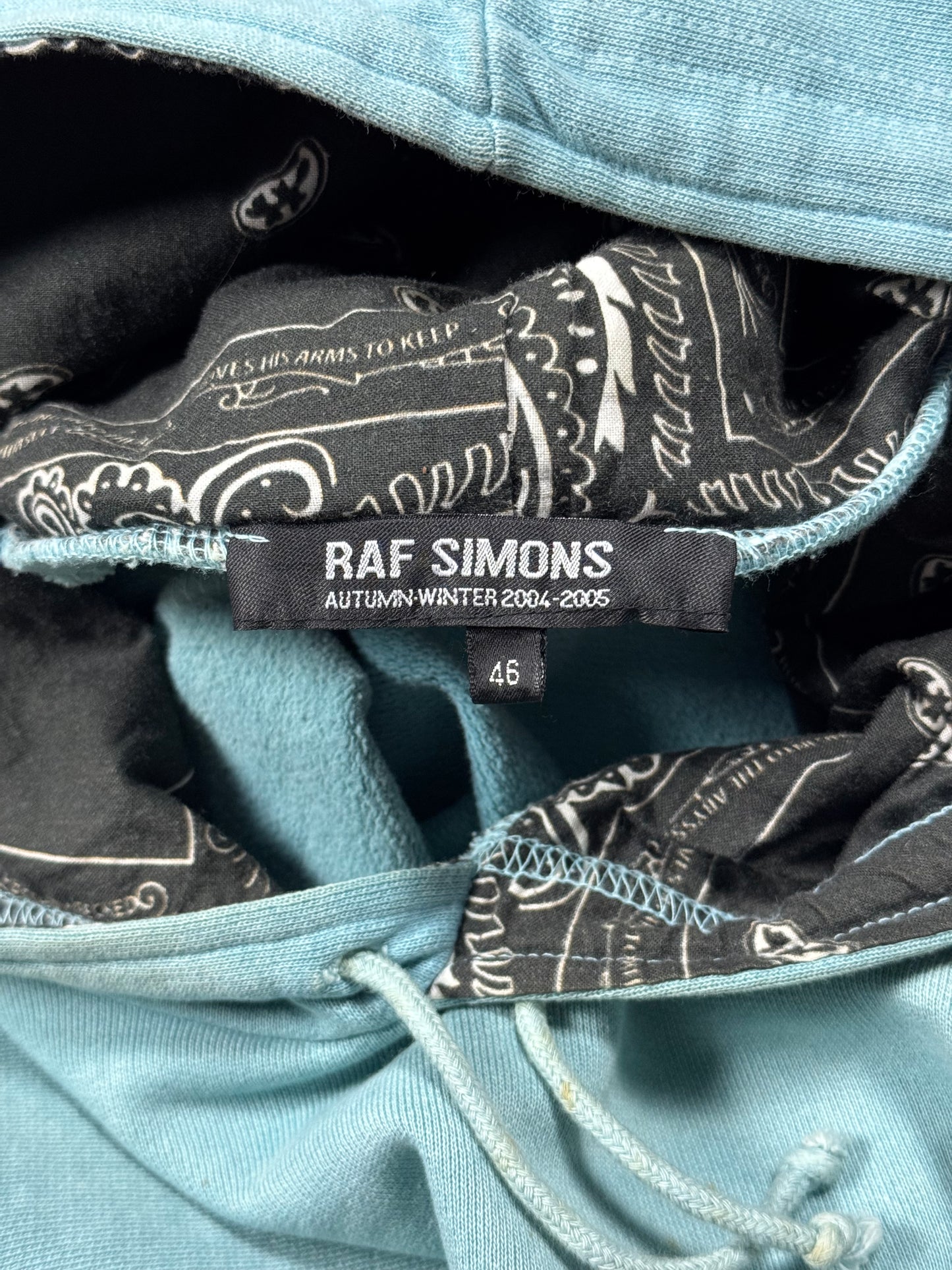 AW04 Raf Simons “Waves” Reverse Paisley Hoodie
