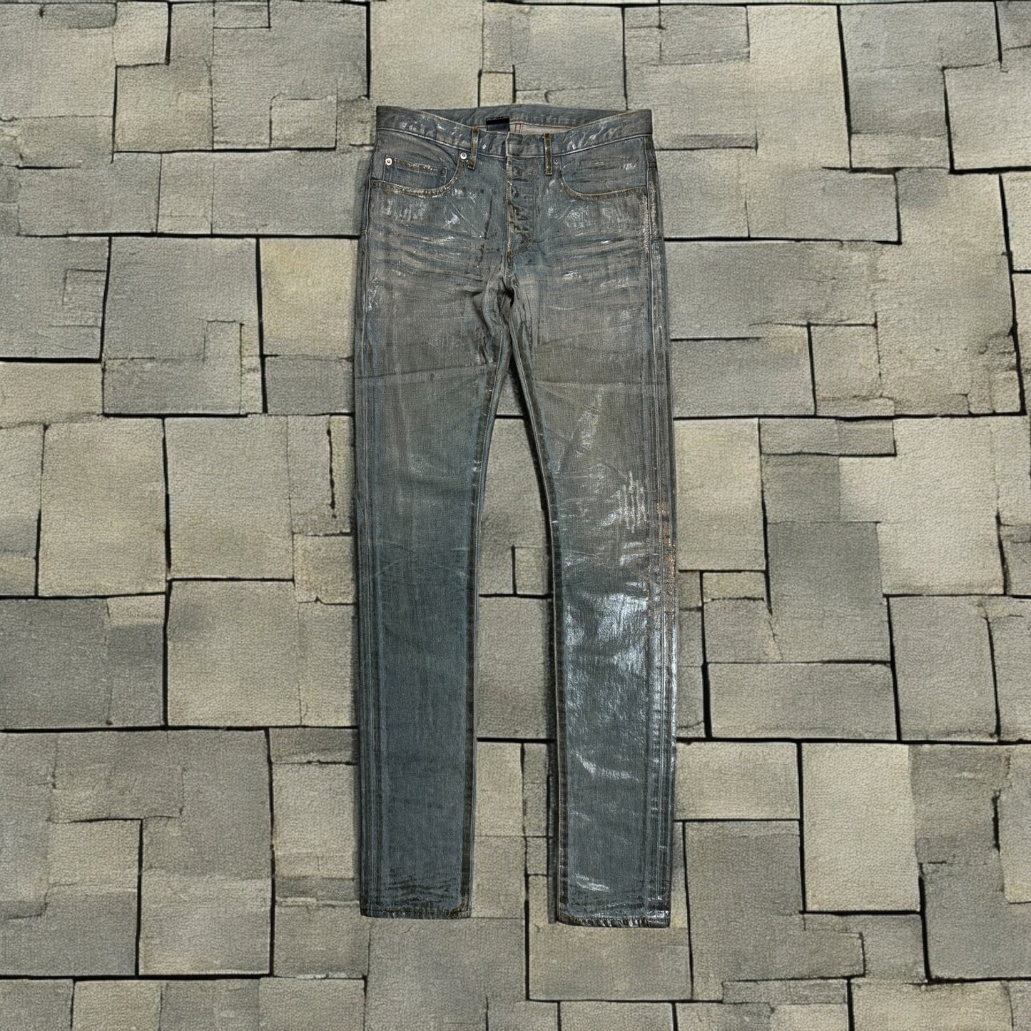 SS04 Dior Homme Waxed Bleu Clair Ice Denim