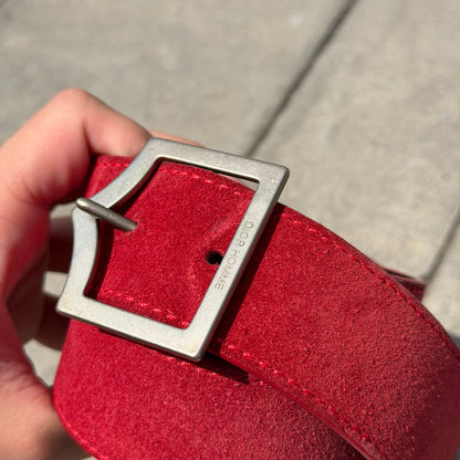 SS05 Dior Homme Red Suede D Point Belt