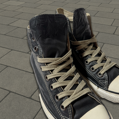 Chrome Hearts Black Leather Star Patch Converse