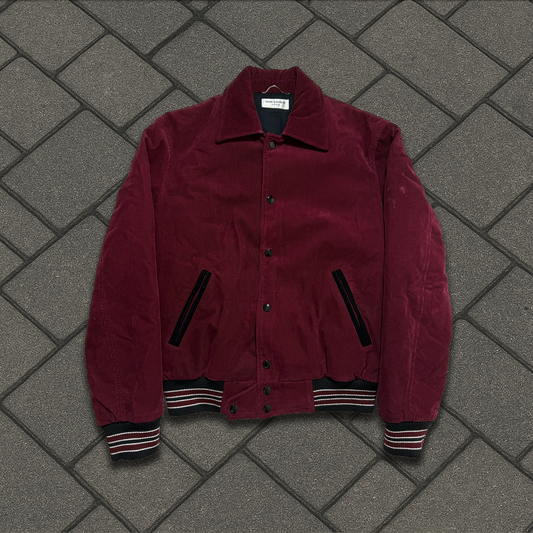 2017 Saint Laurent Red Corduroy Collared Jacket