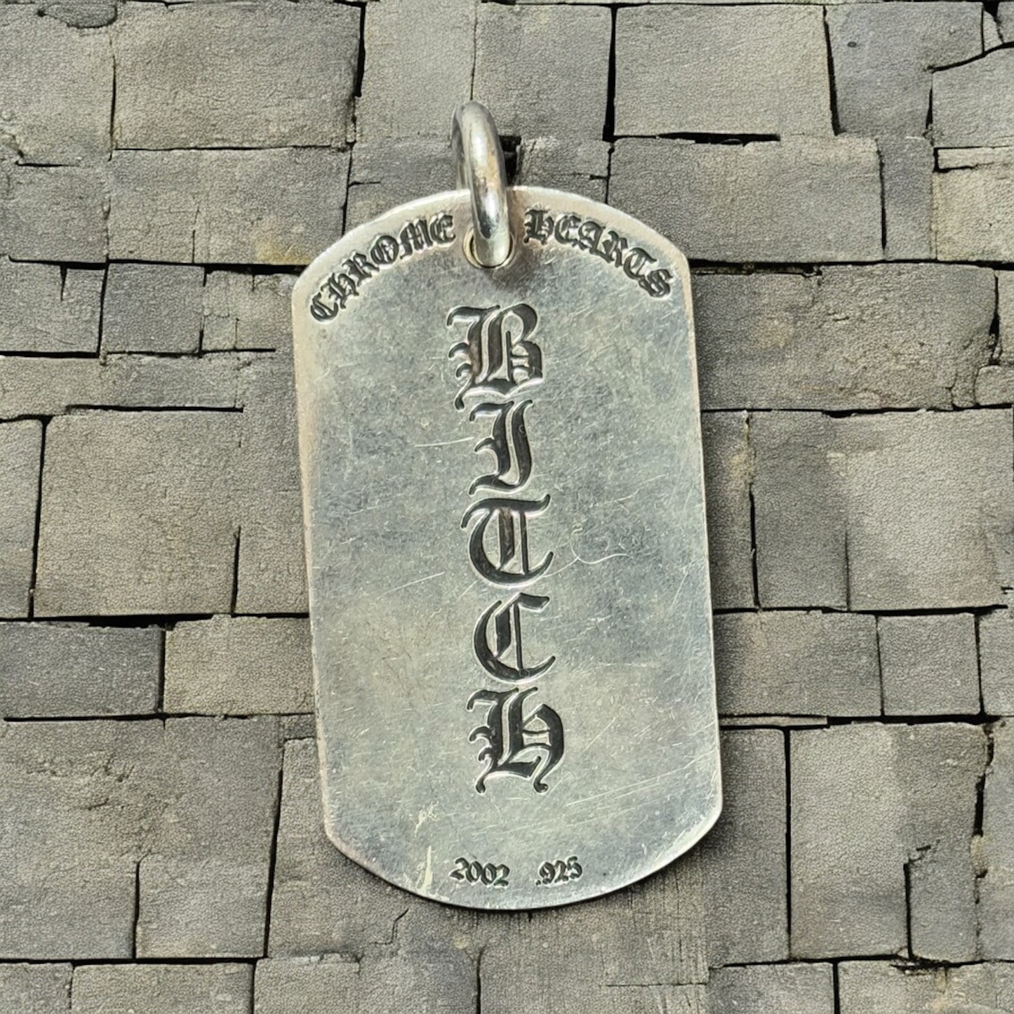 Chrome Hearts Rolling Stones “Bitch” Dog Tag