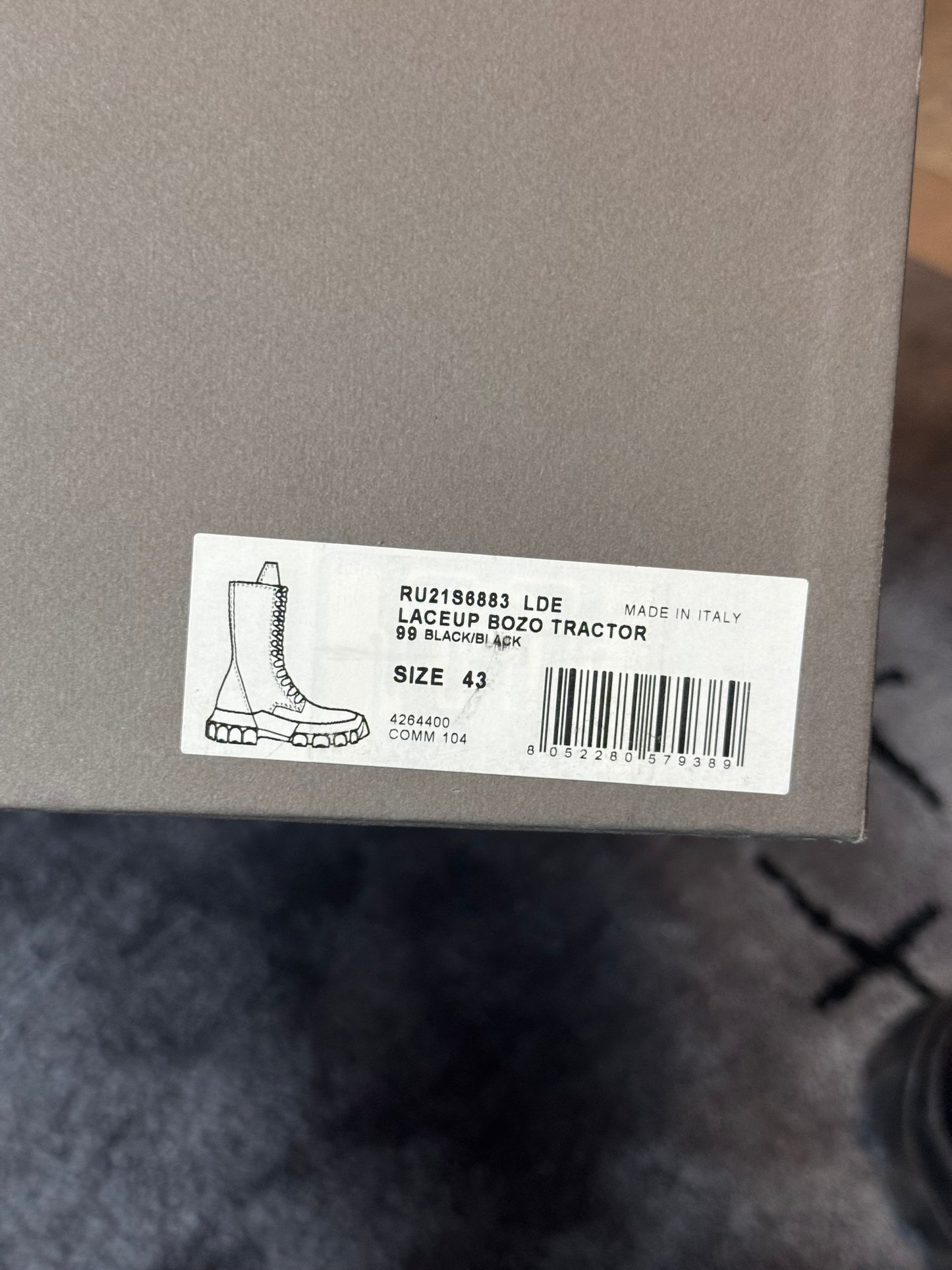 SS21 Rick Owens Megalace Bozo Tractor Boots