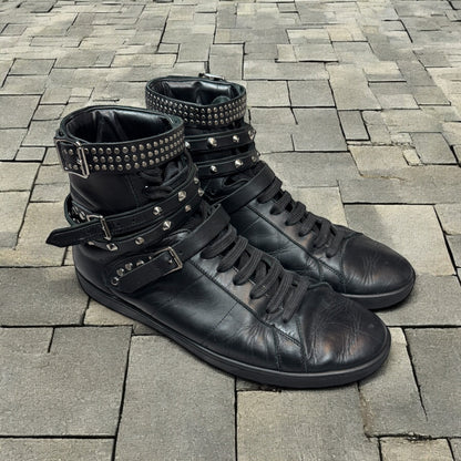 SS14 Saint Laurent Hi Top Studded Sneakers