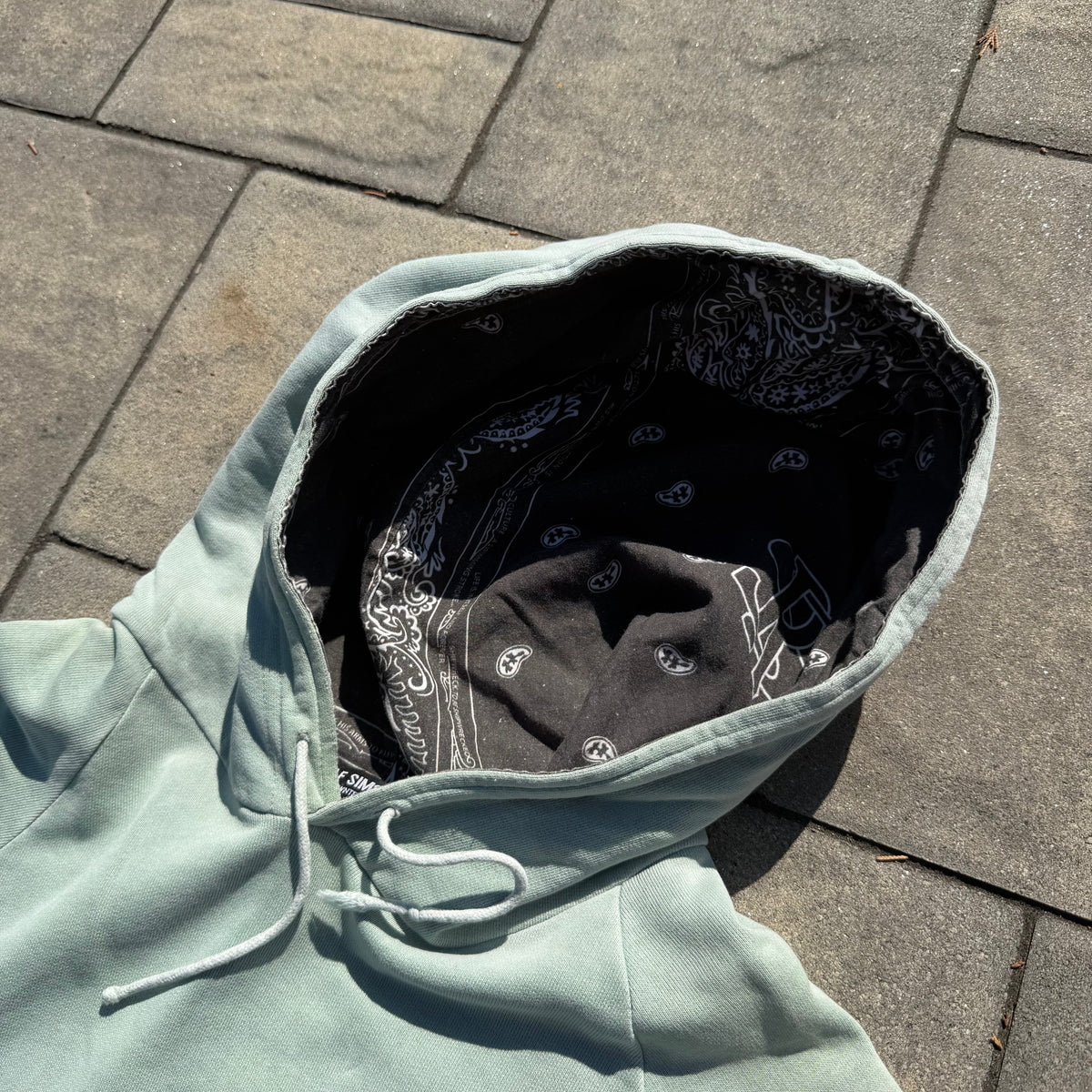 AW04 Raf Simons Mint Reverse Paisley Hoodie