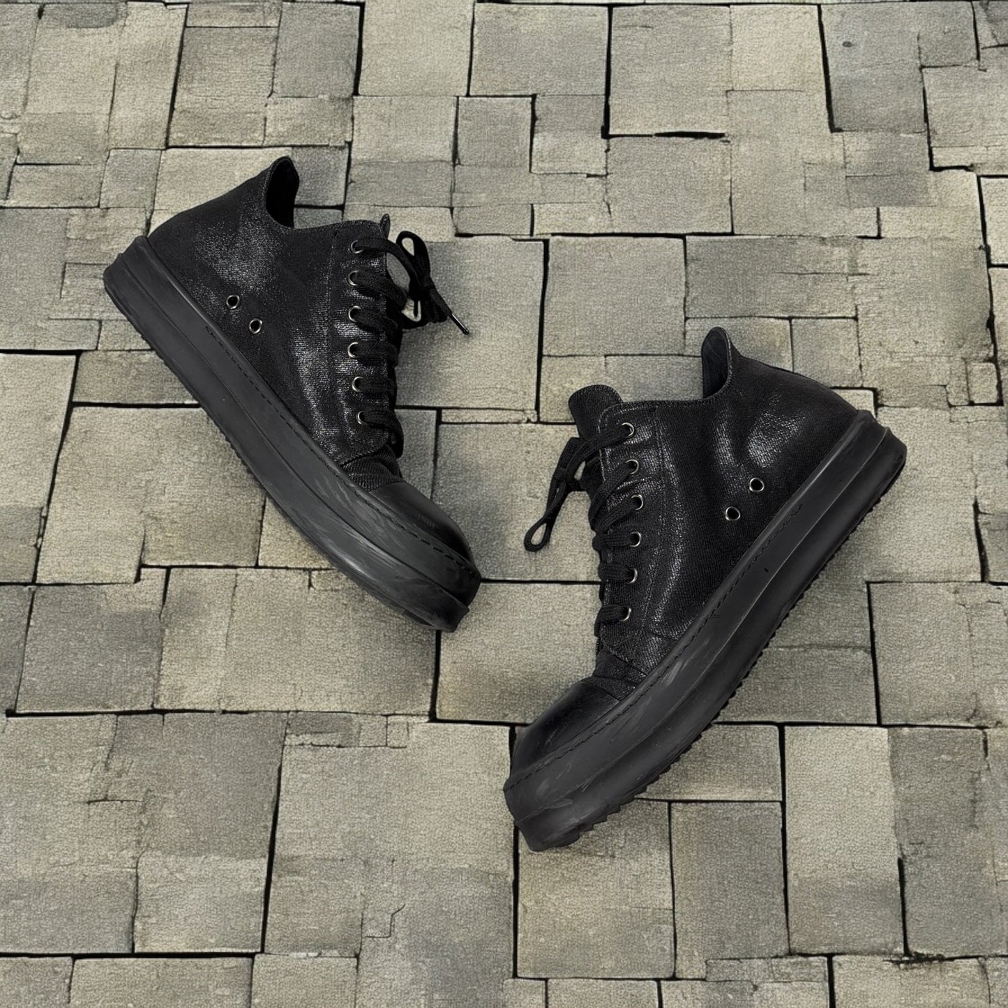 Rick Owens Waxed Denim Low Ramones