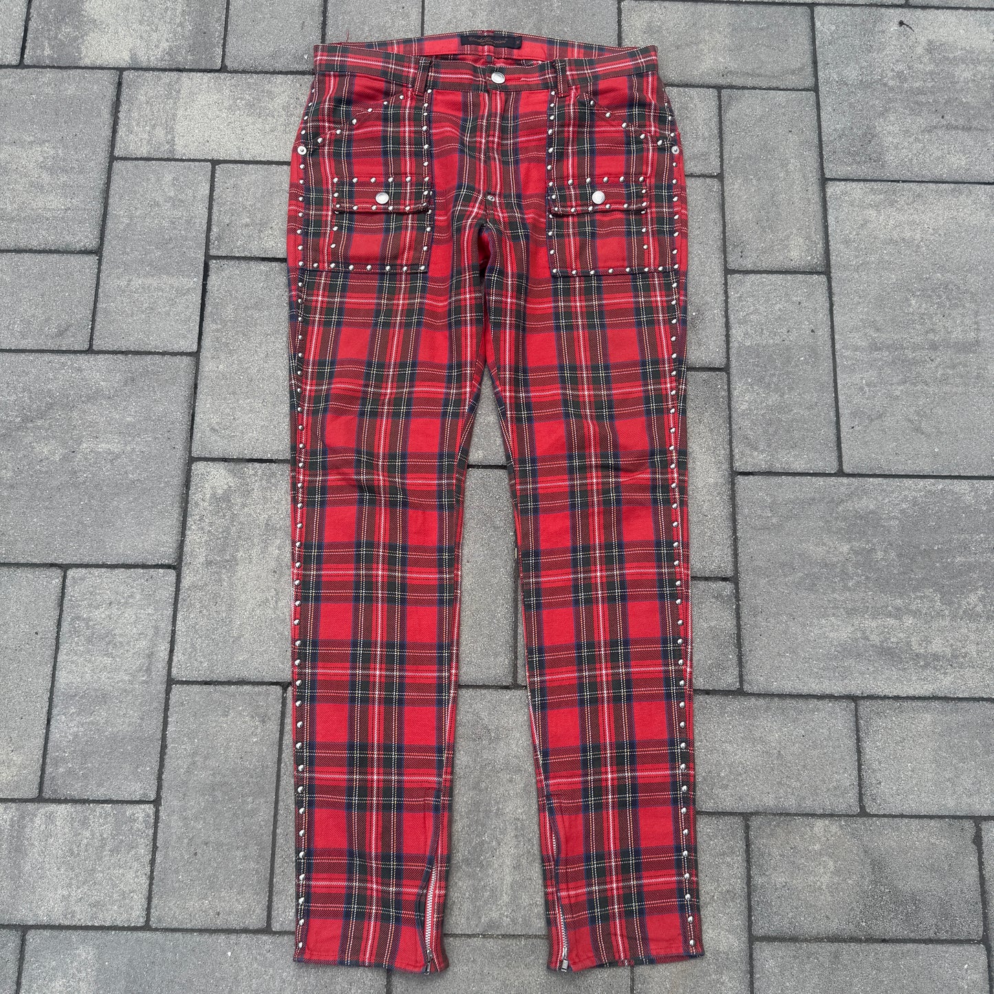 AW02 Undercover Studded Tartan Pants
