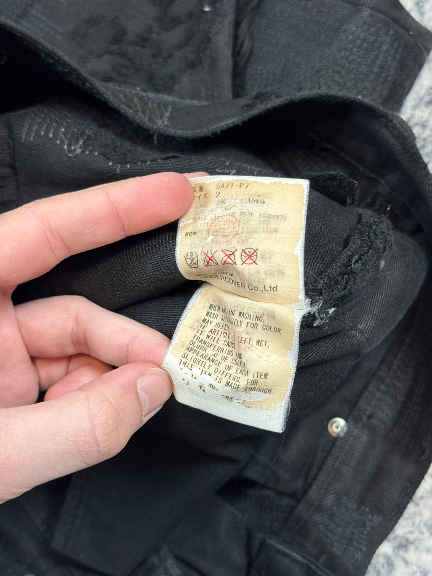 AW05 Undercover “Arts & Crafts” 85 Black Boro Denim