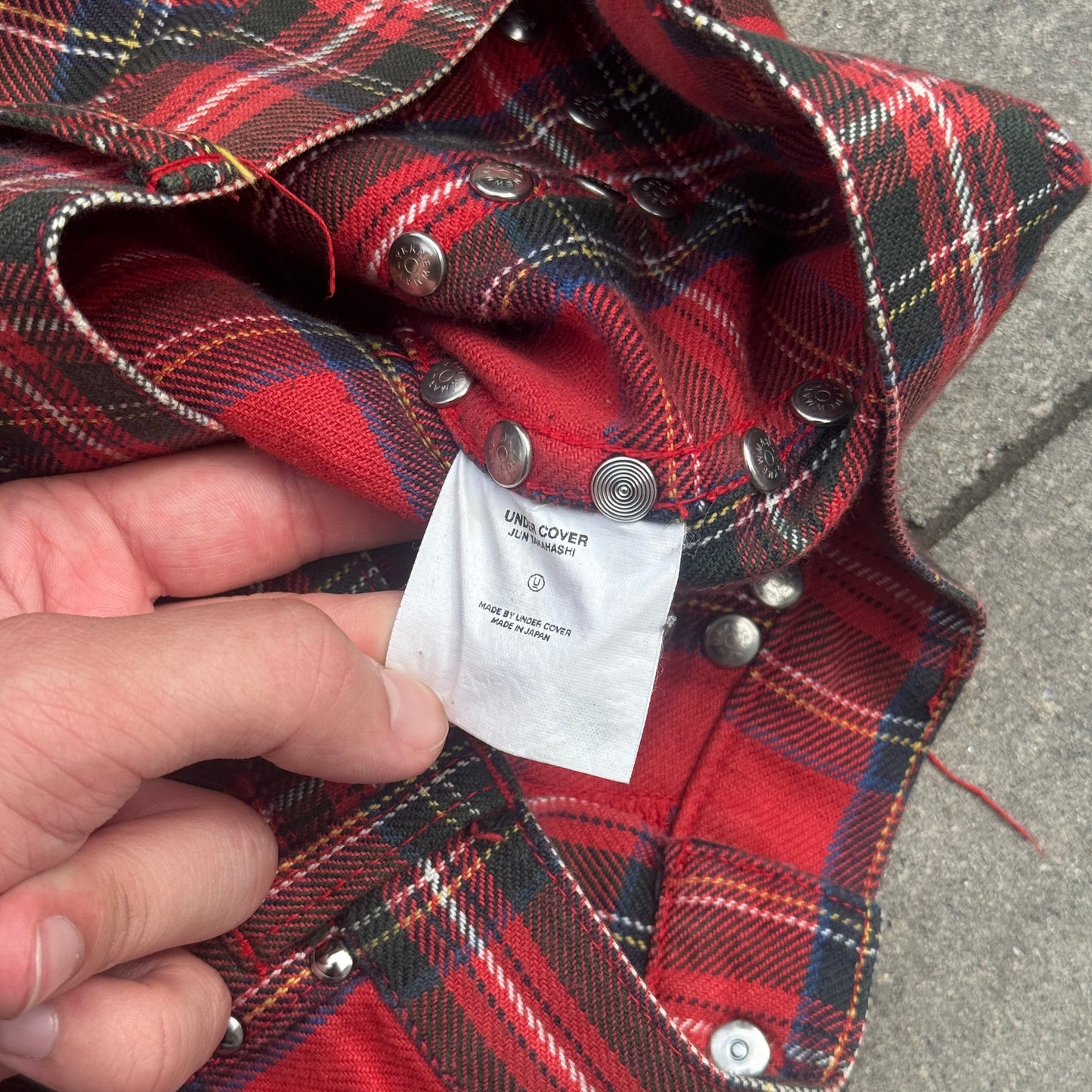 AW02 Undercover Studded Tartan Pants