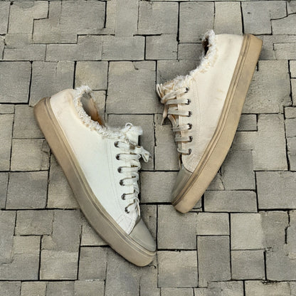 Saint Laurent Paris Frayed Low Top Sneakers