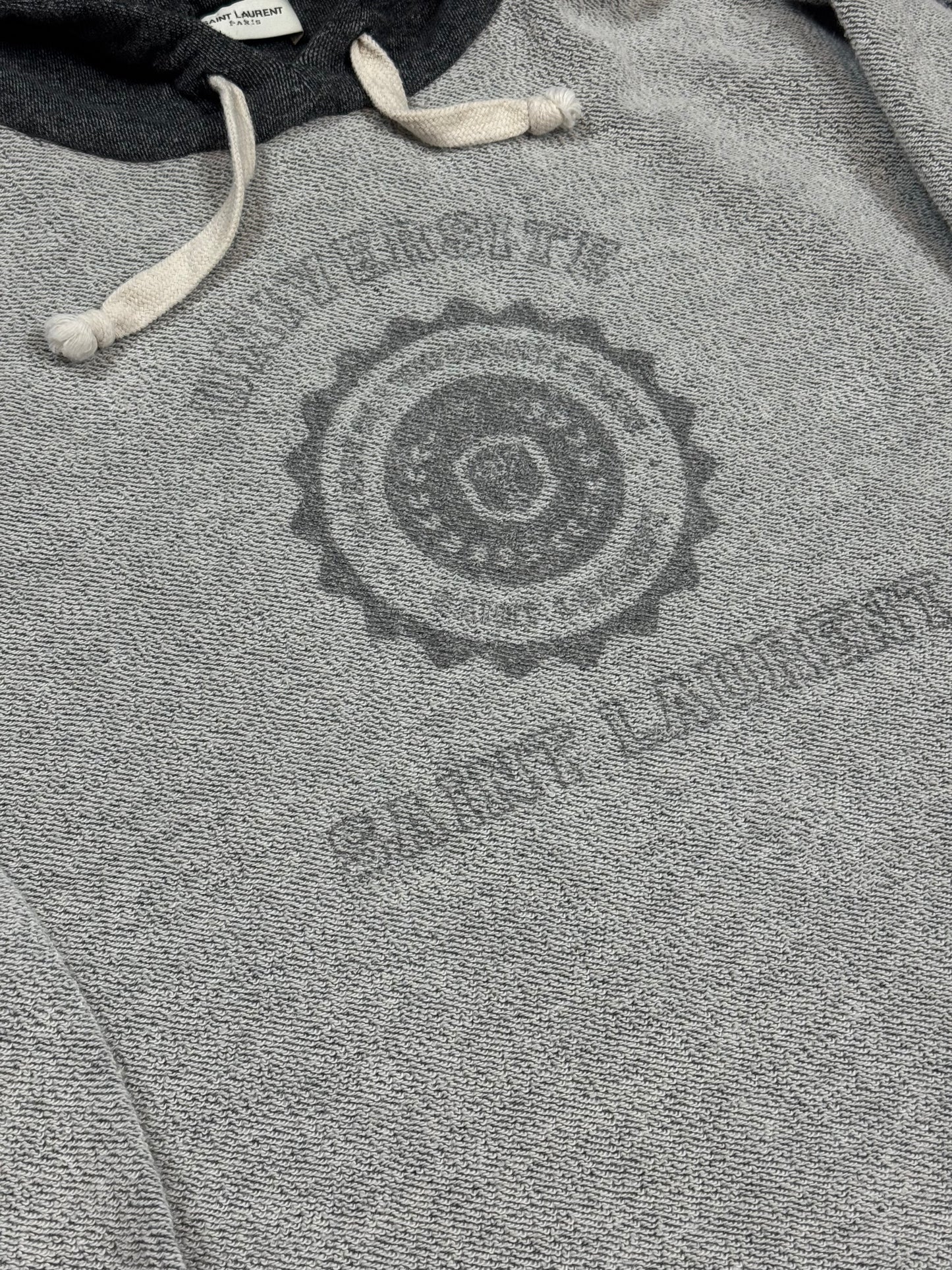 FW17 Saint Laurent Paris University Collegiate Reverse Hoodie