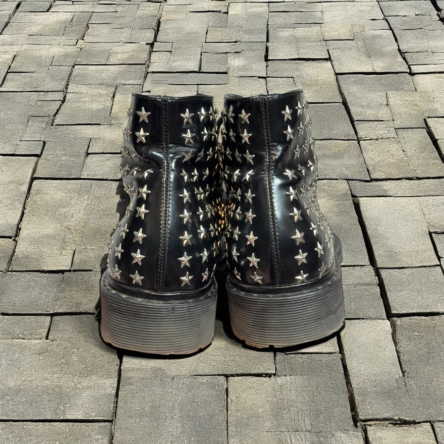 AW15 Saint Laurent Paris Star Studded Combat Boots