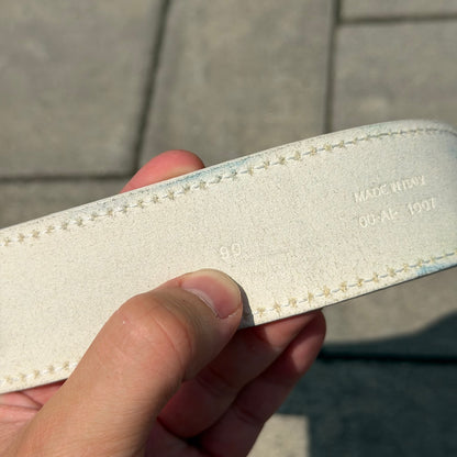 SS05 Dior Homme White Leather D Point Belt