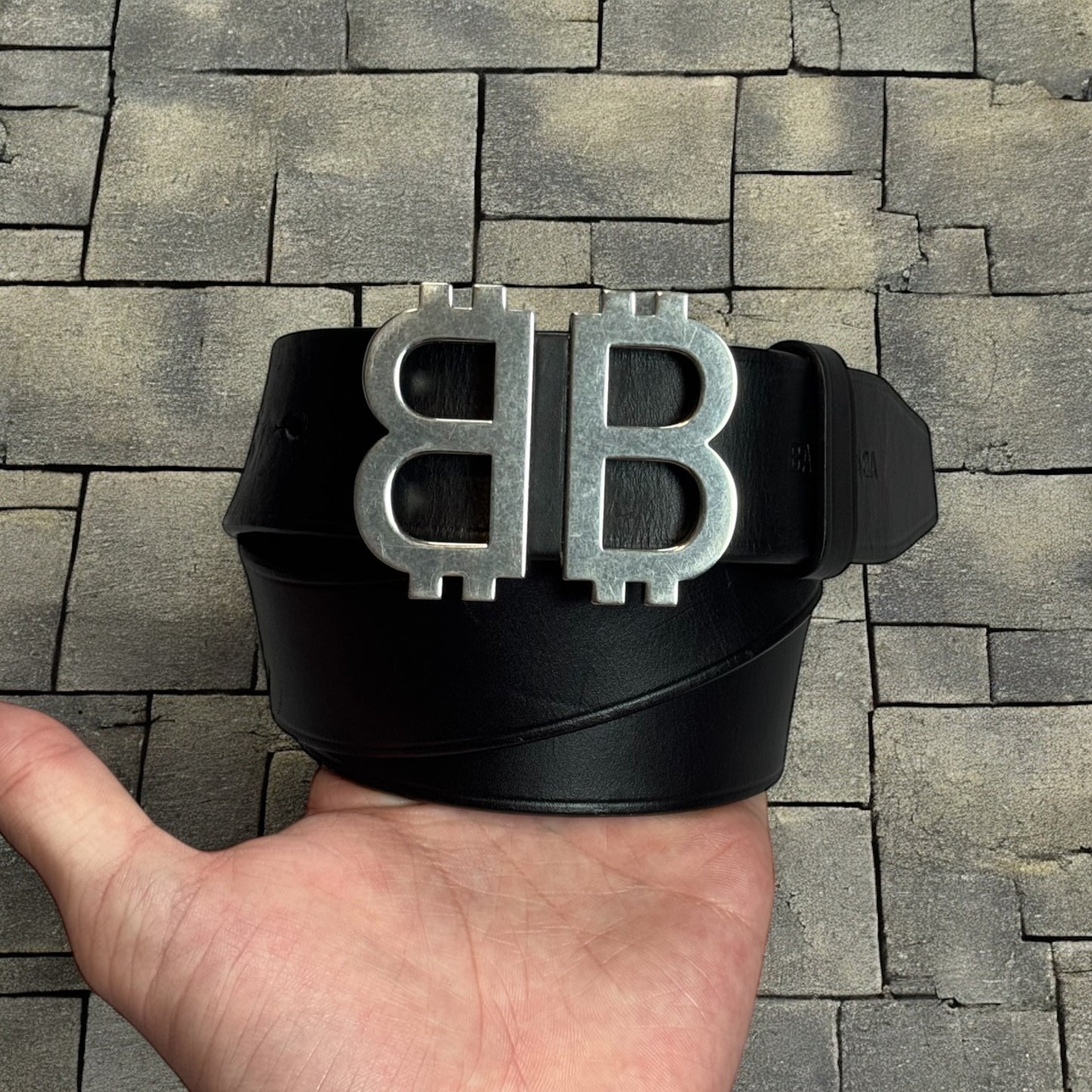 Balenciaga Crypto BB Leather Belt