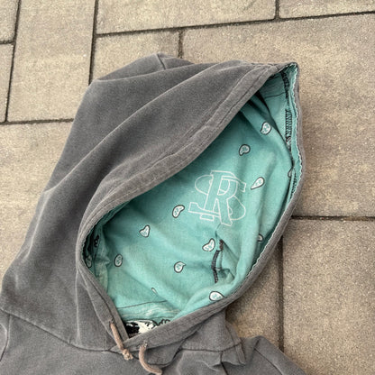 AW04 Raf Simons Grey/Seafoam Reverse Paisley Hoodie
