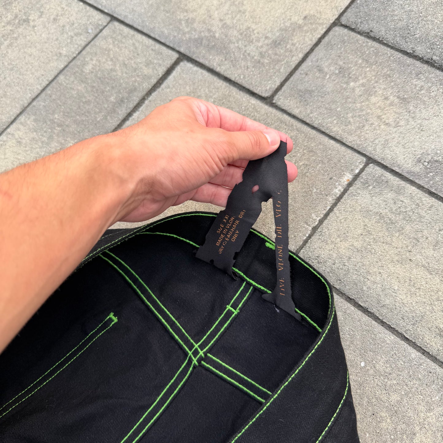 Vlone Green Old English Denim