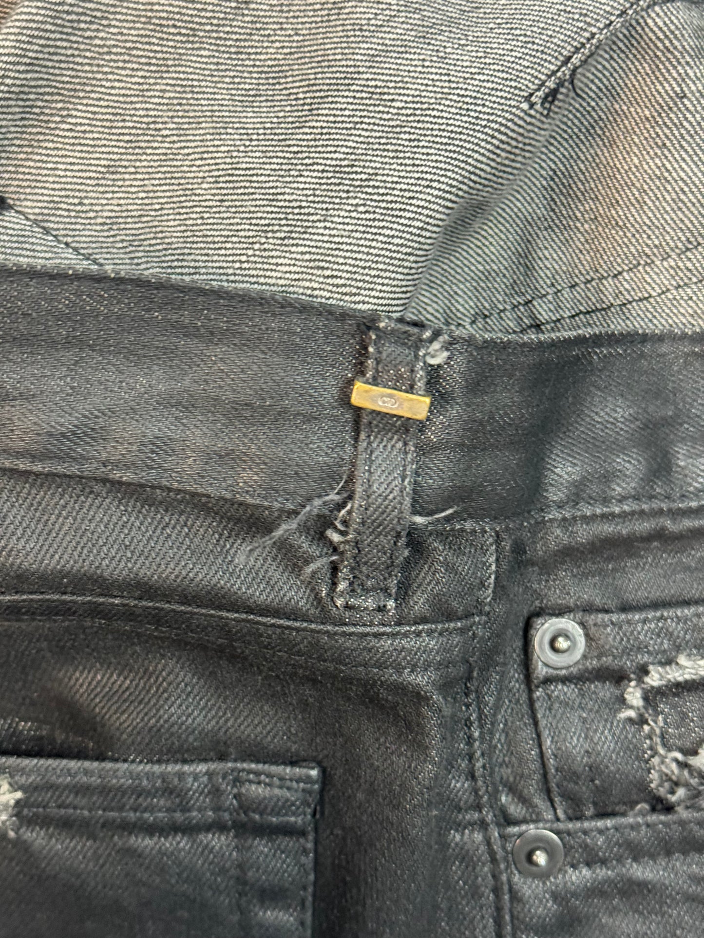 SS04 Dior Homme Waxed Strip Denim