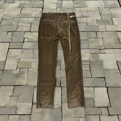 SS08 Rick Owens Brown Velour Double Layer Aircut Pants