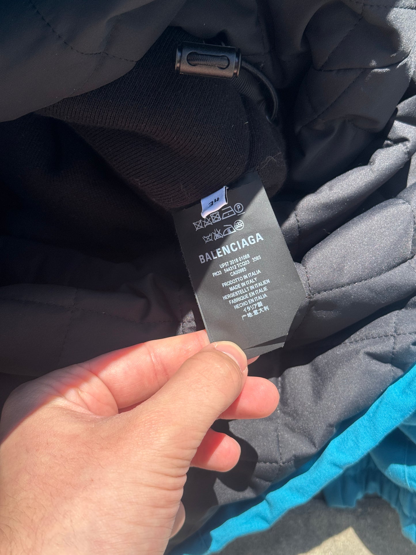 Balenciaga Blue Oversized Parka
