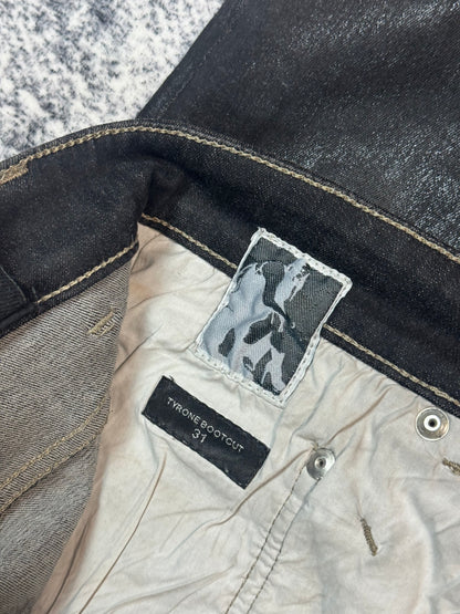 Rick Owens Drkshdw Foil Waxed Tyrone Bootcut Denim