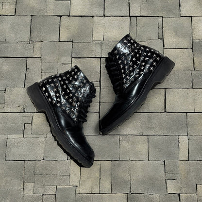 AW15 Saint Laurent Paris Star Studded Combat Boots