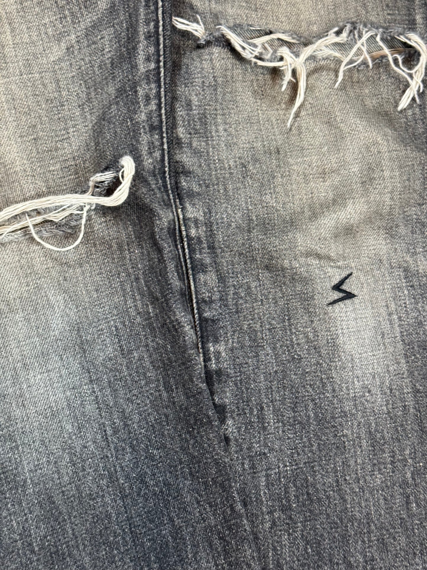 AW05 Undercover Black Skull Boro Denim