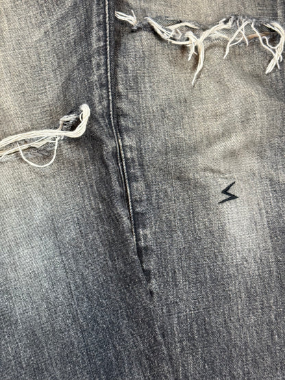 AW05 Undercover Black Skull Boro Denim