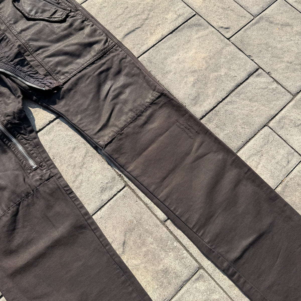 FW07 Rick Owens Corduroy Waxed Double Layer Aircut Denim