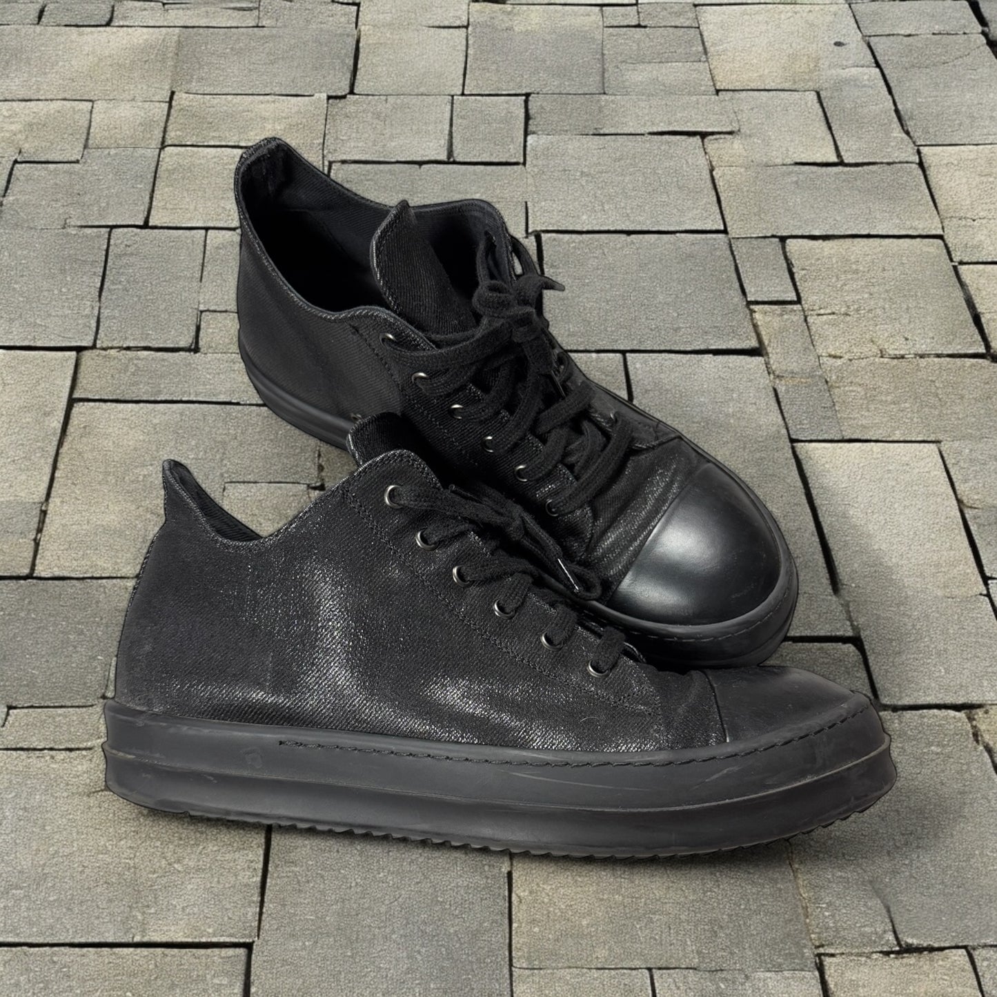 Rick Owens Waxed Denim Low Ramones