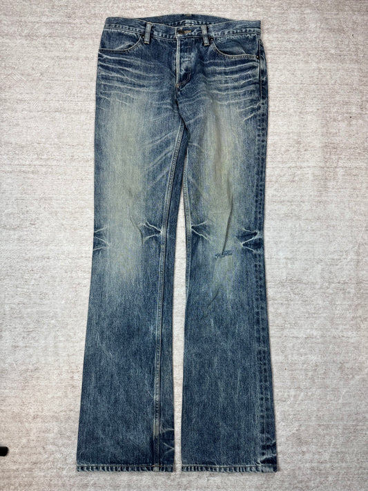 Shellac Washed Flared Denim