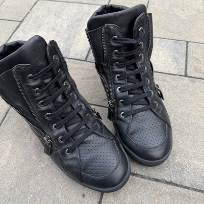 Chanel CC Hightop Leather Sneaker