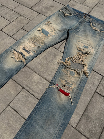 AW04 Undercover Red Yarn 68 Denim