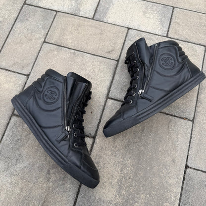 Chanel CC Hightop Leather Sneaker