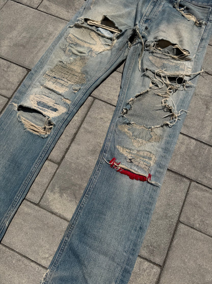 AW04 Undercover Red Yarn 68 Denim