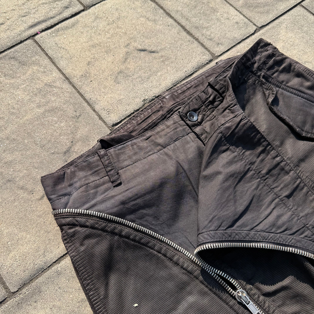 FW07 Rick Owens Corduroy Waxed Double Layer Aircut Denim