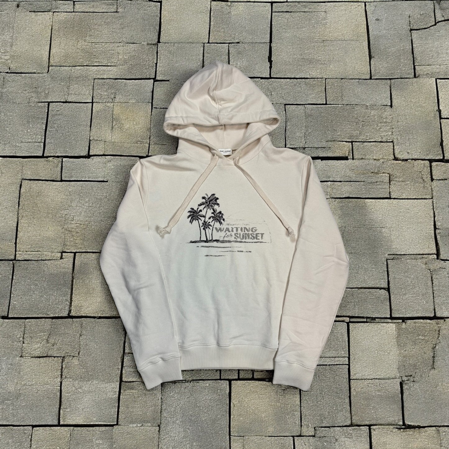 2017 Saint Laurent White Sunset Hoodie
