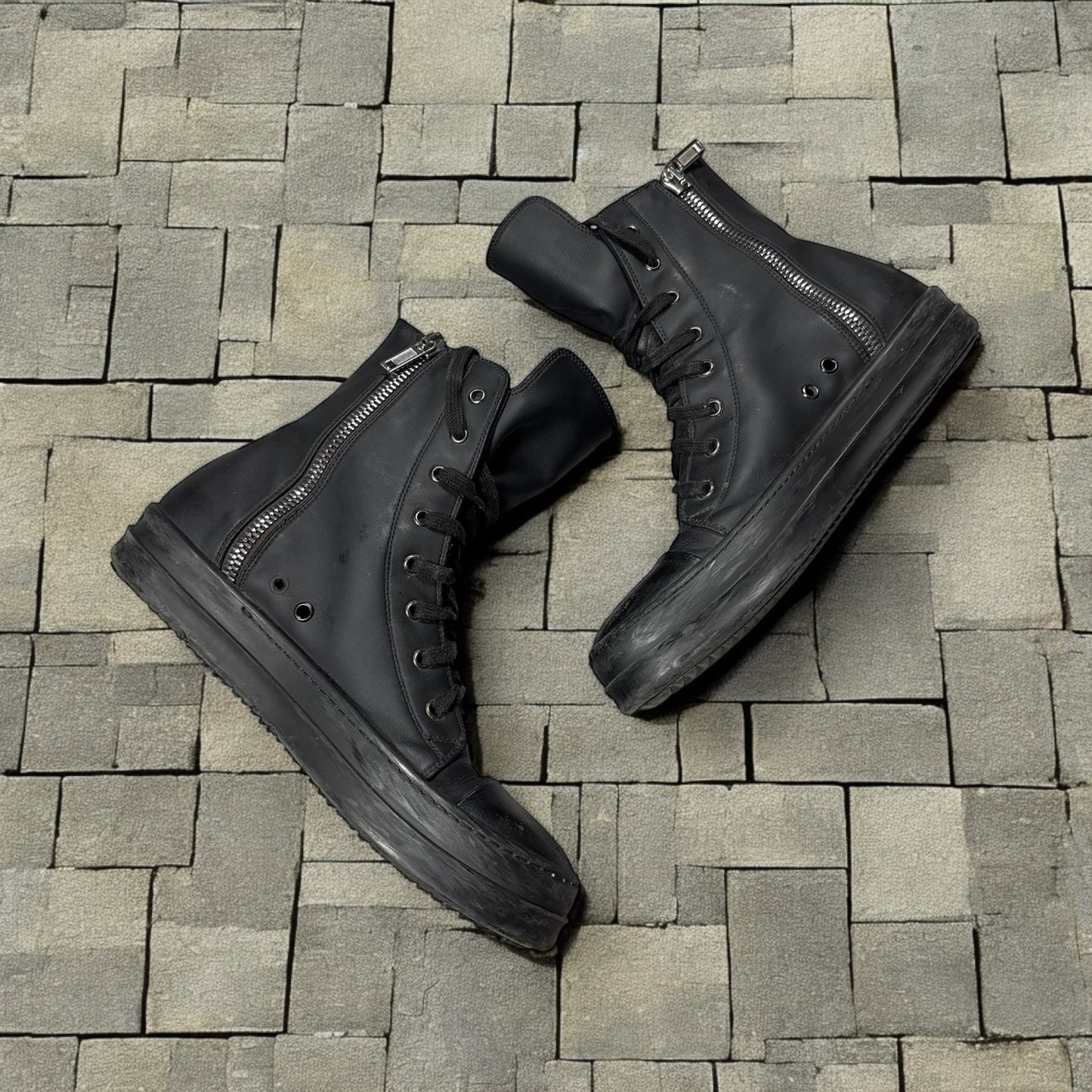 Rick Owens Black Hi-Top Ramones