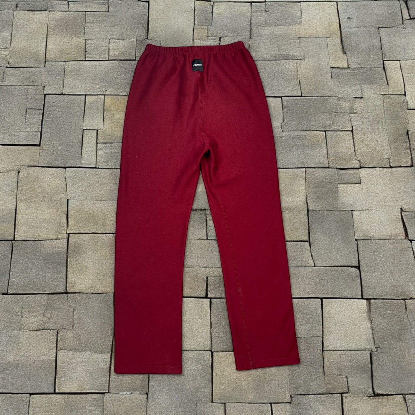 AW19 Vetements Red Spellout Sweatpants