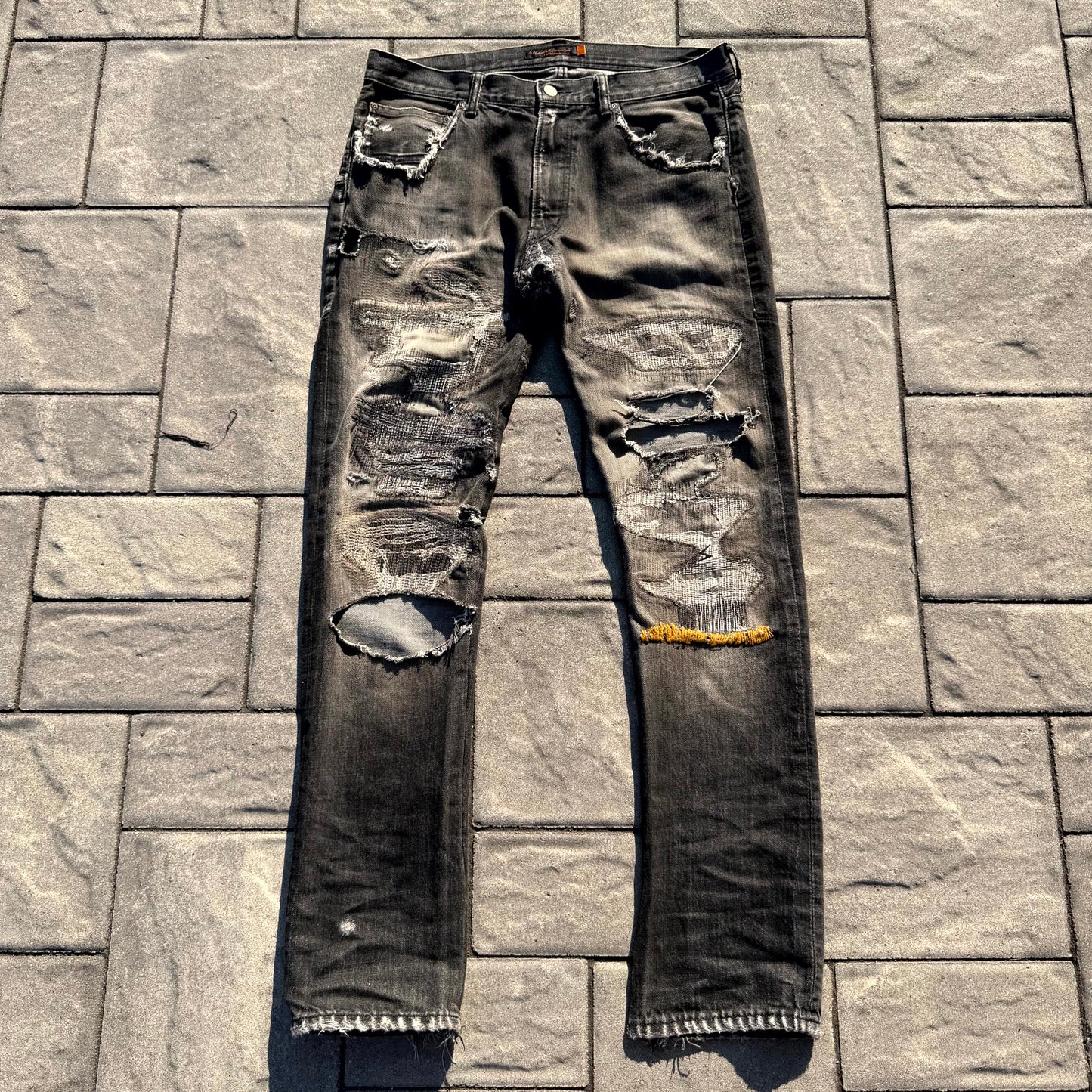 AW05 Undercover Yellow Yarn 64 Denim