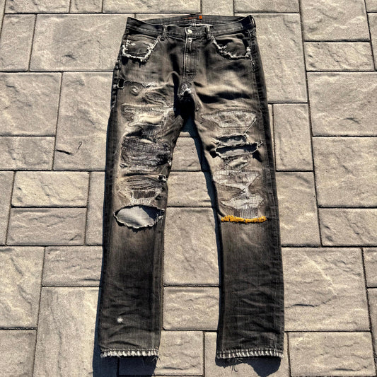 AW05 Undercover Yellow Yarn 64 Denim