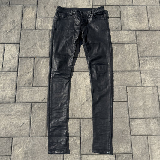 SS17 Rick Owens Black Waxed Detroit Cut Denim