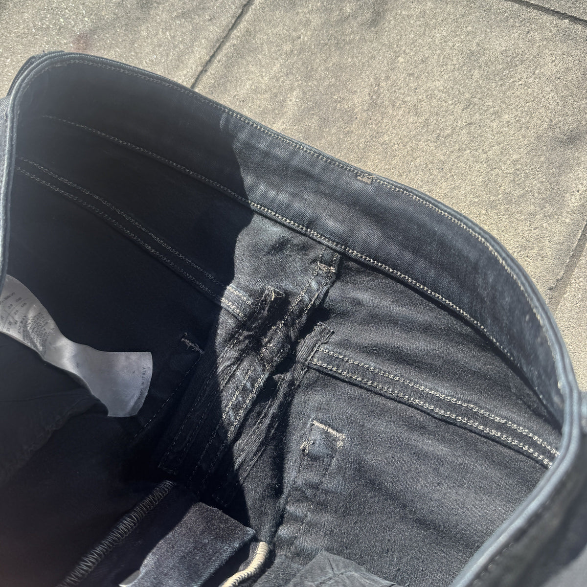 SS17 Rick Owens Black Waxed Detroit Cut Denim