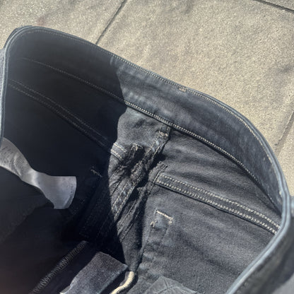 SS17 Rick Owens Black Waxed Detroit Cut Denim