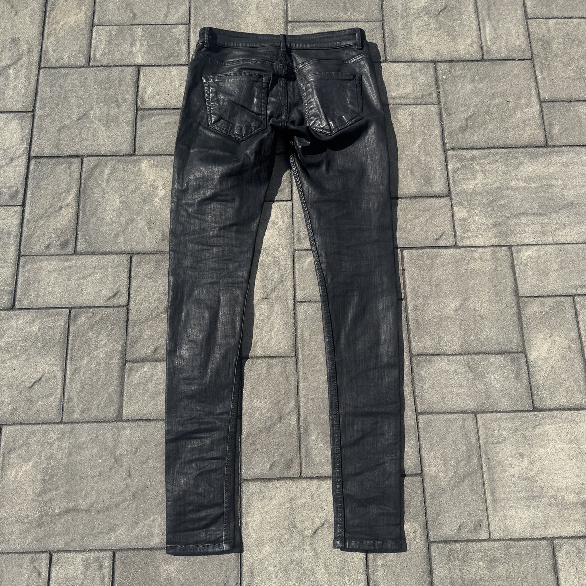 SS17 Rick Owens Black Waxed Detroit Cut Denim