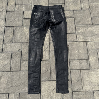 SS17 Rick Owens Black Waxed Detroit Cut Denim